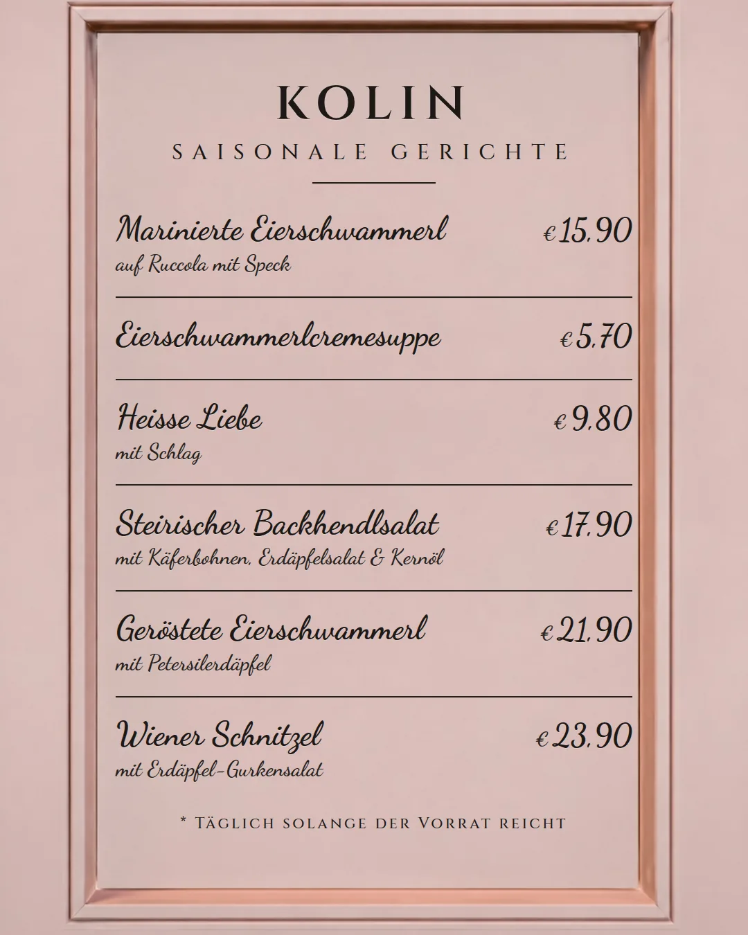 Saisonale Gerichte