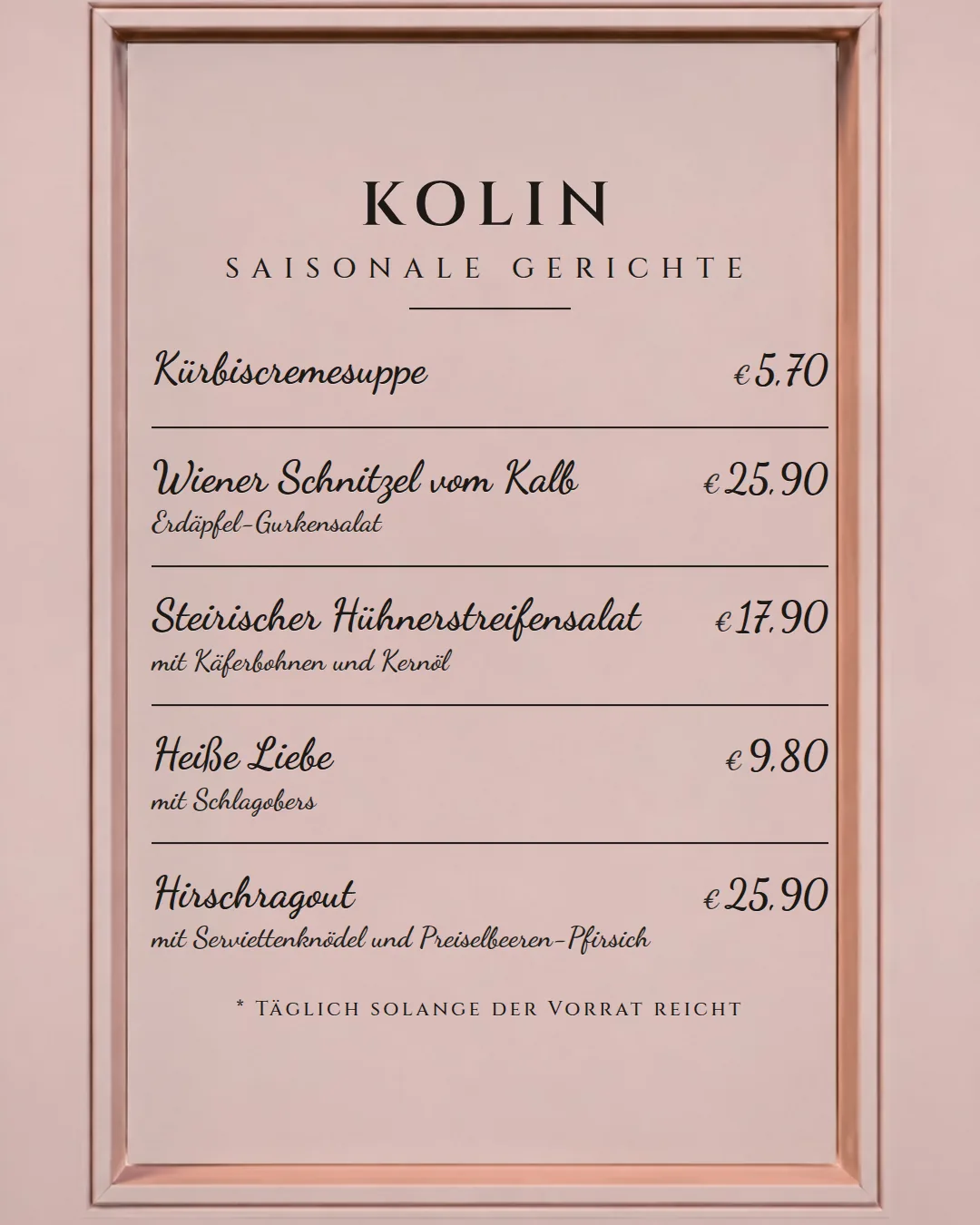 Saisonale Gerichte